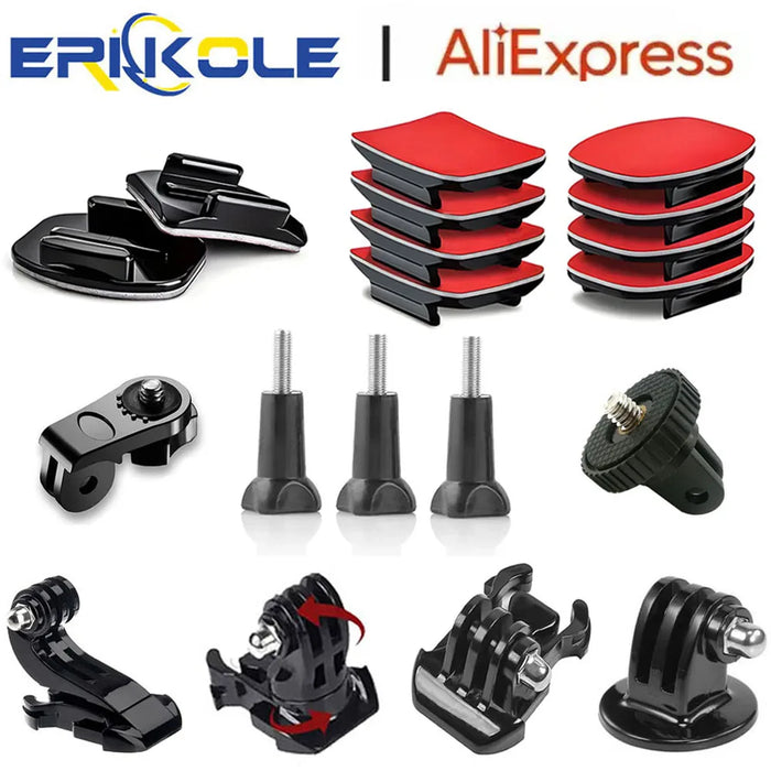 ERIKOLE Action Camera Accessories Kit – Quick Release Tripod Adapter & Mount Base for GoPro, Insta360, DJI, AKASO, SJCAM & Yi