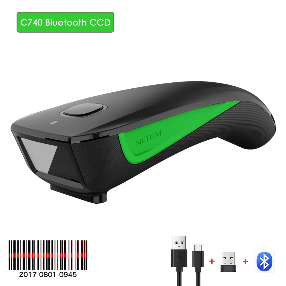 NETUM Bluetooth Barcode Scanner – 1D & 2D QR Code, PDF417, CMOS, 100 Scans/sec, for Retail, Garment & Mobile Payment (C740 / C750 / C850 / C990)