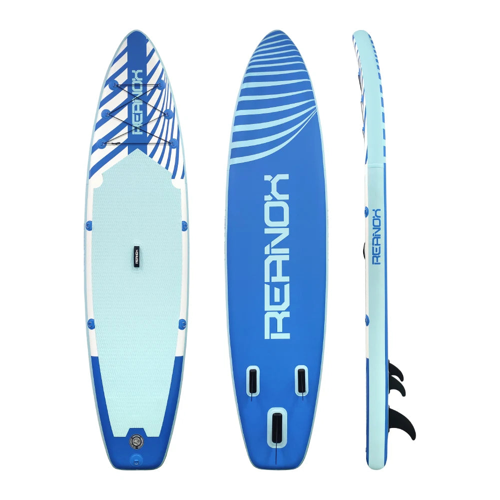 TOURUS Inflatable SUP Paddle Board TS-RXB01 – 335x84x15cm | 3-Fin | Includes Paddle, Pump, Backpack & Fins | Blue | Lakes, Rivers & Ocean