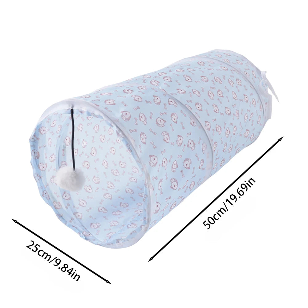Foldable Cat Tunnel Tube Toy – 8 Variants | Interactive Training Toy for Cats, Kittens & Puppies | Cloth | Non-Electric | 244g