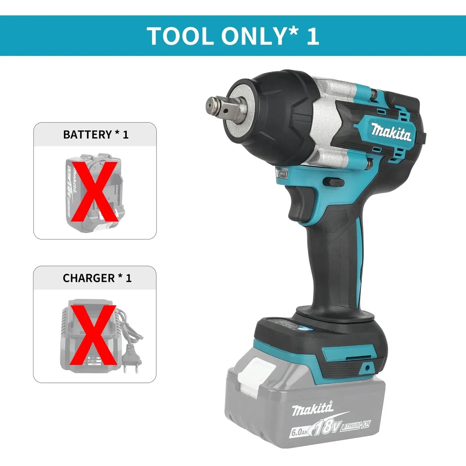 Makita DTW700 Brushless Cordless Impact Wrench 1/2" | 18V Battery Compatible | EU Plug | No Battery | CE Certified | 2.07kg