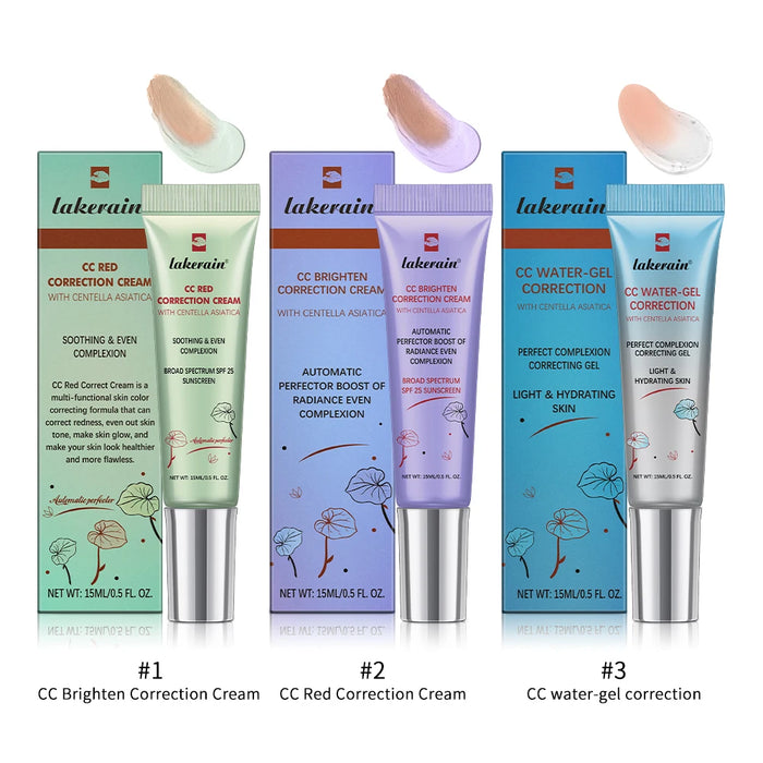 ibcccndc CC Cream Color-Changing Liquid Foundation – Centella, Korean High Coverage, Moisturizing, Pore-Minimizing, 1 Pc or 3-Piece Set, Free Puff Option