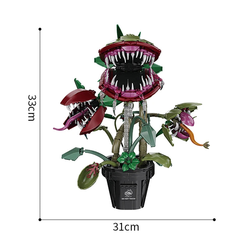 Carnivorous Plant Building Blocks – LEGO-Compatible Man-Eating Flower MOC, Home Decor Collection, Gift for Kids & Adults, Ages 14+