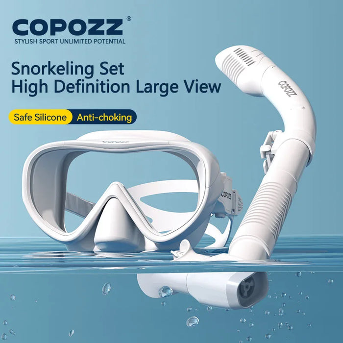 COPOZZ Professional Diving Mask 4913+4921 – HD Anti-Fog, Full Vision | Mask Only or Mask + Snorkel Set | 9 Variants | 475g | Mainland China