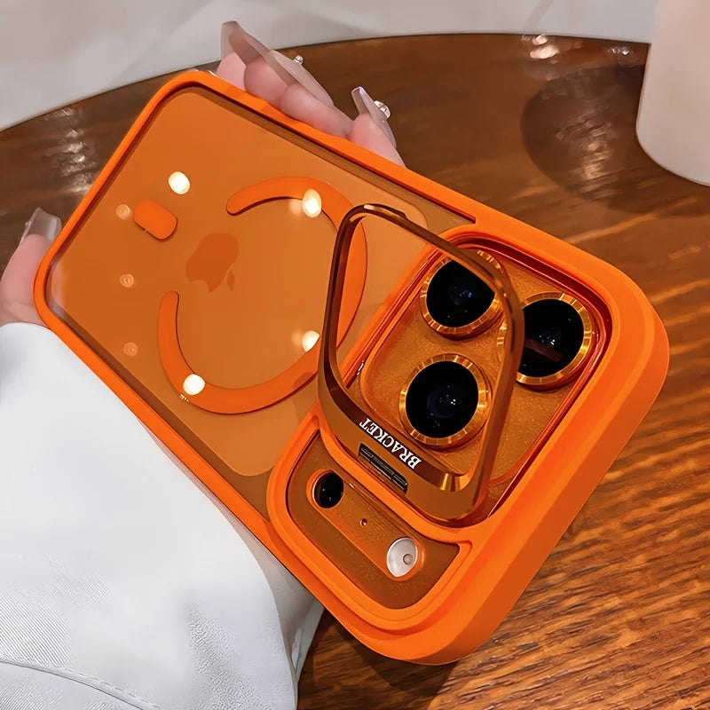 Luxury Clear Acrylic iPhone Case with MagSafe & Lens Holder Bracket – Compatible with iPhone 11 / 12 / 13 / 14 / 15 / 16 / 17 Series incl. Plus & Pro Max | 7 Colors | 175 Variants