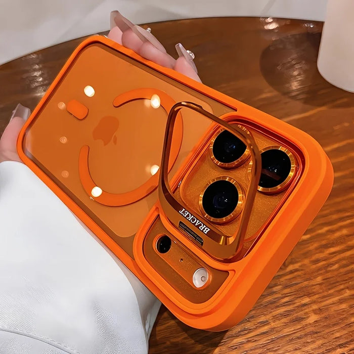 Luxury Clear Acrylic iPhone Case with MagSafe & Lens Holder Bracket – Compatible with iPhone 11 / 12 / 13 / 14 / 15 / 16 / 17 Series incl. Plus & Pro Max | 7 Colors | 175 Variants