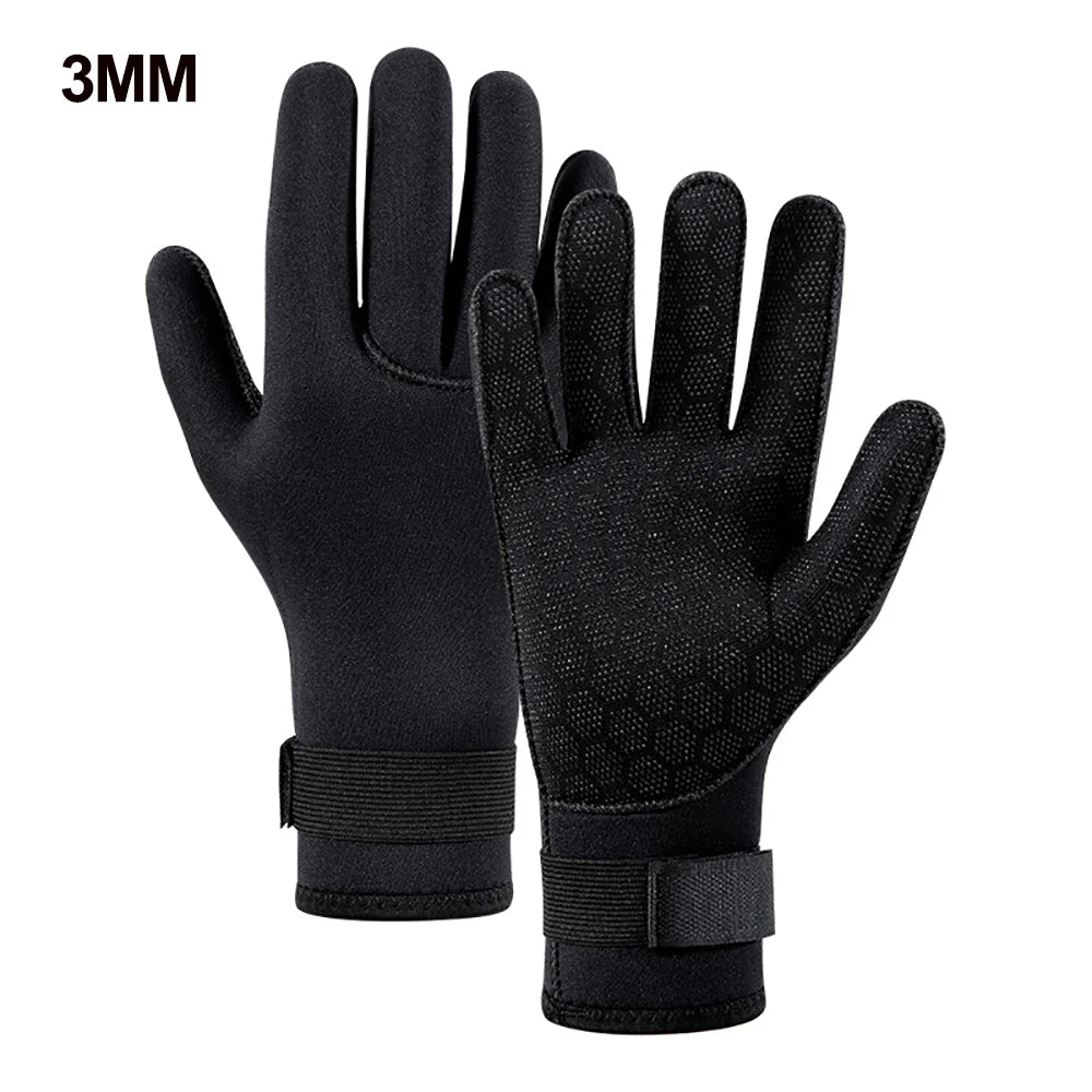 3mm Neoprene Diving Gloves – Cut-Resistant, Warm | Black | 4 Sizes: S, M, L, XL | Diving, Surfing, Kayaking, Spearfishing | 109g