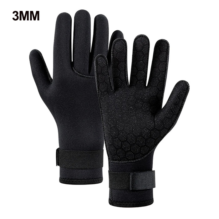 3mm Neoprene Diving Gloves – Cut-Resistant, Warm | Black | 4 Sizes: S, M, L, XL | Diving, Surfing, Kayaking, Spearfishing | 109g