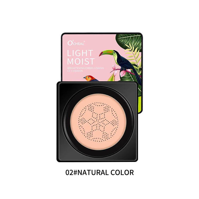 O'CHEAL Mushroom Head Air Cushion BB Cream – 20g, Sunblock, Waterproof, Oil-Control, Brightening & Concealing, Ivory / Natural, 4 Designs