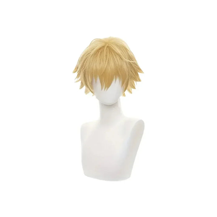 Chainsaw Man Denji Cosplay Wig | Golden Short Layered Heat-Resistant Synthetic Hair | Unisex | Halloween, Carnival, Comic Con & Party