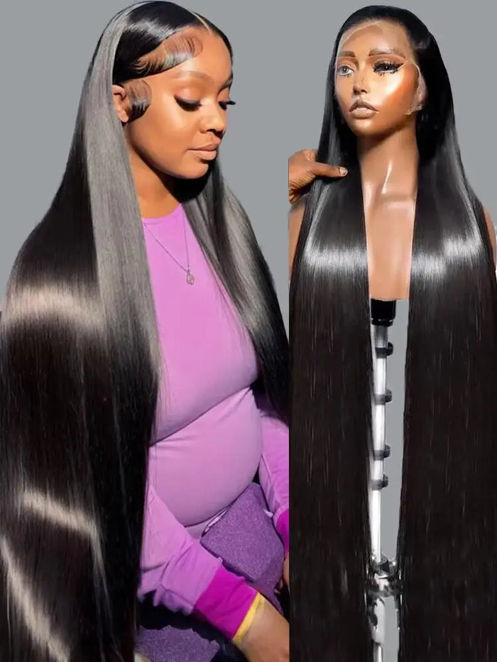 Abijale HD Lace Wig – Brazilian Remy Hair, 200 Density, Bone Straight | 4 Lace Types: 13x4, 13x6, 5x5, 360 | 18–46 Inches | 120 Variants