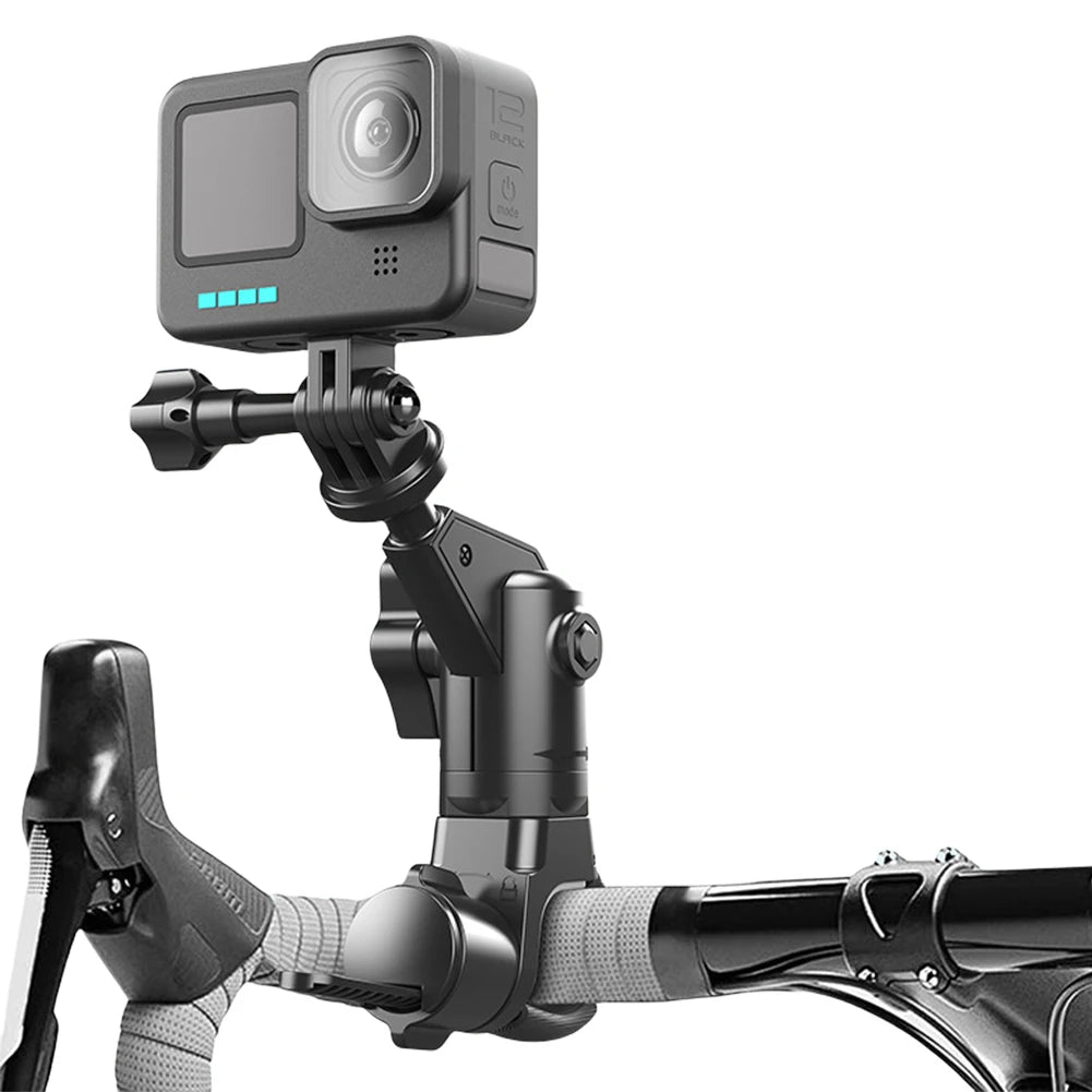 360° Rotating Handlebar Mount Bracket for Action Cameras – Motorcycle & Bike Compatible with Insta360, DJI & GoPro