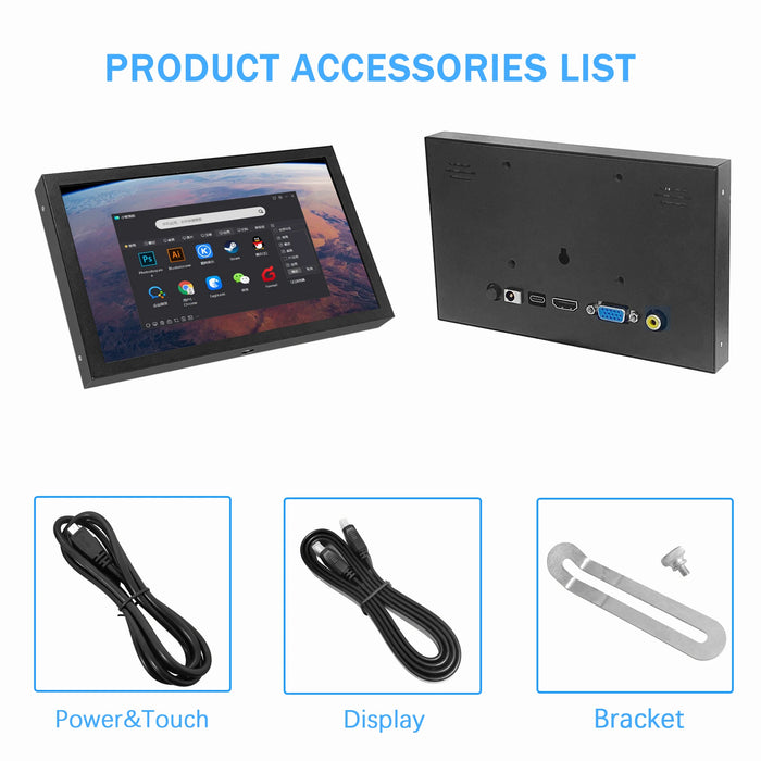 7 Portable Monitor for Raspberry Pi – IPS LCD, 1024x600, 60Hz, 500 cd/m², 178°, HDMI + VGA, Built-in Speaker, CE/RoHS – Compatible with Raspberry Pi 4B / 3B+ / 3B & PC