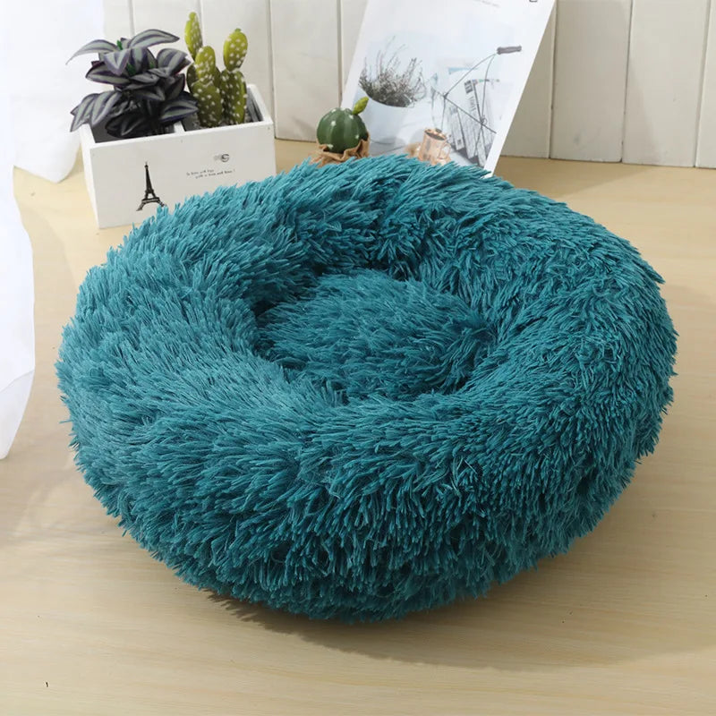 Round Soft Corduroy Pet Bed, S 40cm / M 50cm / L 60cm / XL 70cm, Washable, Up to 17kg, 21 Colors, Cats & Dogs