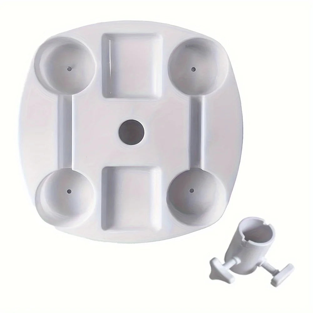 CYBeach Umbrella Tray with 4 Cup Holders & 4 Snack Grids – Small / Large, for Beach, Terrace, Garden & Pool