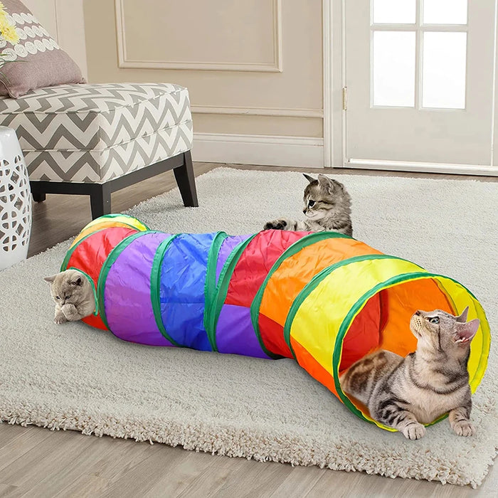 Foldable Cat Tunnel Tube Toy – 8 Variants | Interactive Training Toy for Cats, Kittens & Puppies | Cloth | Non-Electric | 244g
