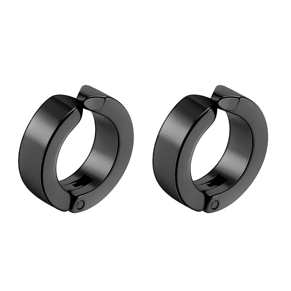 ZAKOL 2pcs/set Fashion Ear Clip Non Piercing Earrings Fake Earrings for Men Circle Round Earring Punk Rock Style Jewelry Gift