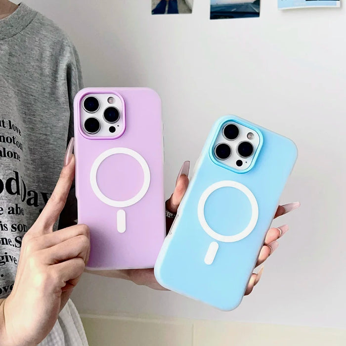 MagSafe Matte Phone Case for iPhone 11 / 12 / 13 / 14 / 15 / 16 / 17 Series | Magnetic Wireless Charging | PC + TPU Bumper Cover | 10 Colors