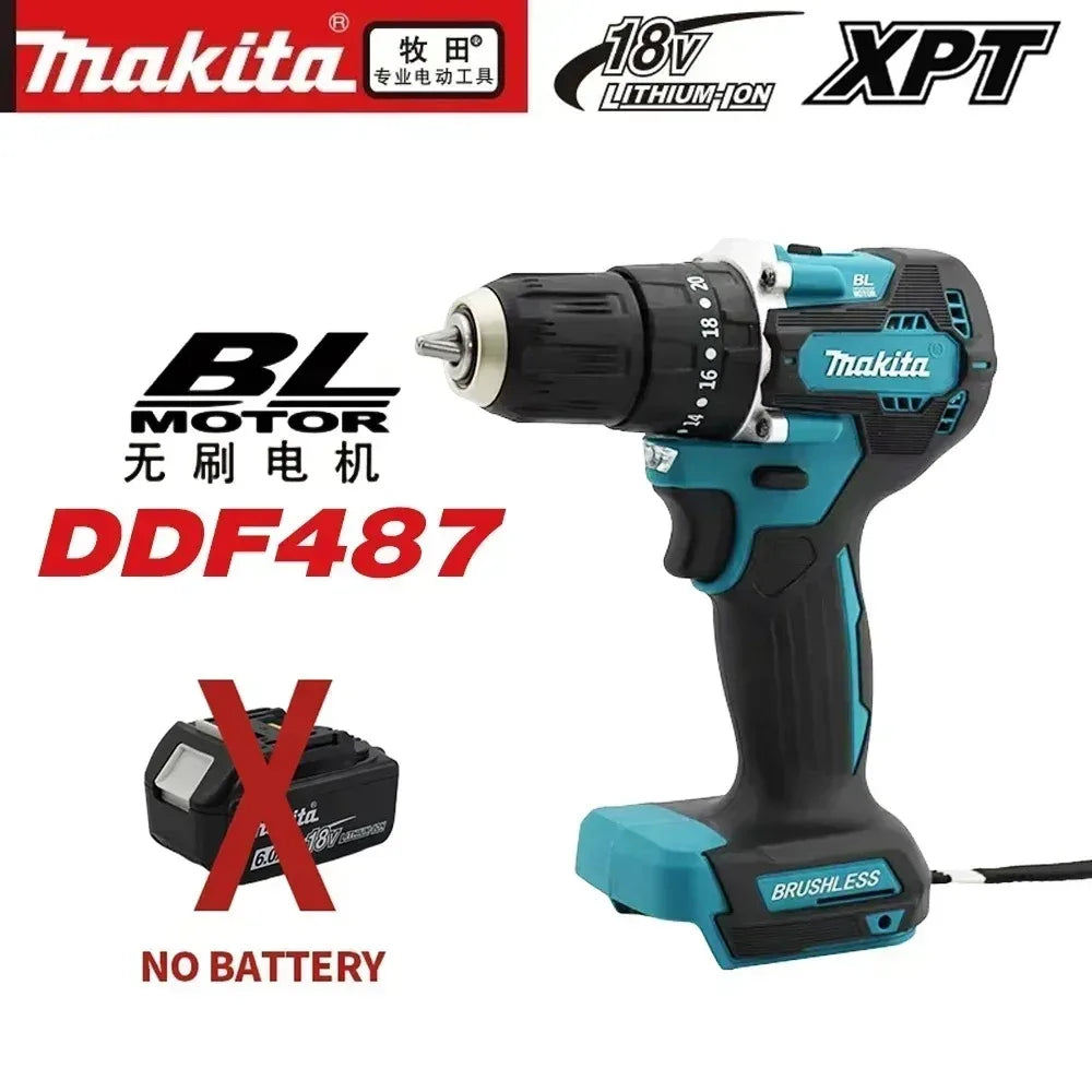 Makita DDF487 Cordless Driver Drill 18V Brushless | Impact Screwdriver | No Battery Included | CE Certified | Home DIY | 987g