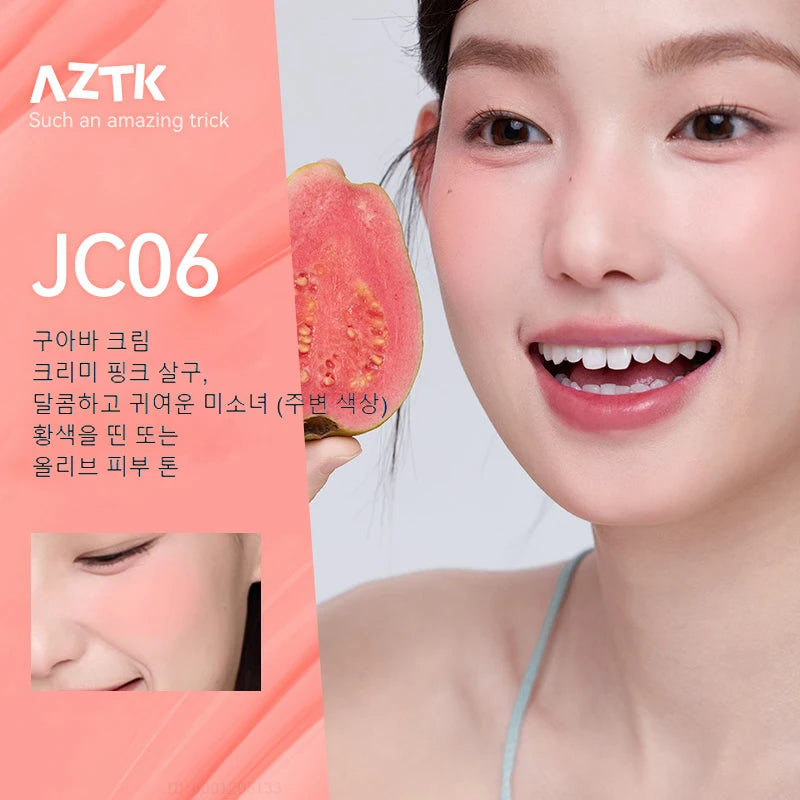 AZTK Jello Color Liquid Blush – 5ml, Water-to-Powder, Waterproof, Long-Lasting, Soft Matte Natural Flush, 7 Shades (JC01–JC07)