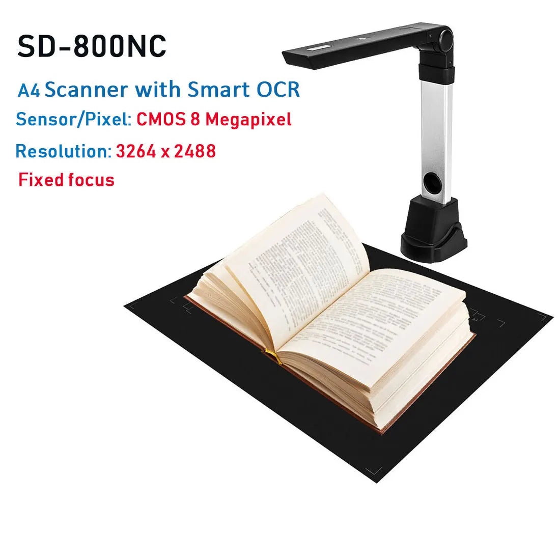 NETUM Autofocus Book & Document Scanner – A4 / A3, Smart OCR, LED Desk Lamp, USB, for Home & Office (SD-800NC / SD-1300 / SD-2000NC / SD-3000NC / SD-5000NC / T101)