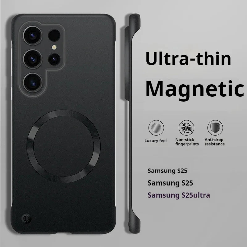Ultra Thin Frameless Magnetic PC Hard Case for Samsung Galaxy S22 / S22+ / S22 Ultra 5G, S23 / S23+ / S23 Ultra, S24 / S24+ / S24 Ultra, S25 / S25+ / S25 Ultra | 5 Colors | 60 Variants