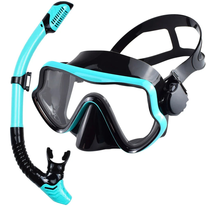 JoyMaySun Scuba Diving Mask & Snorkel Set AXY-M625+S11 – Tempered Glass, Panoramic View | 15 Colors | Adults | 422g