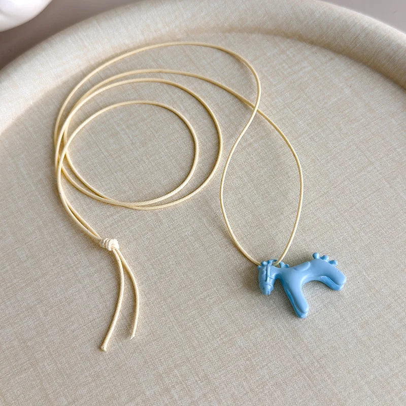 Horse Pendant Long Necklace for Women | Adjustable Sweater Chain | Zinc Alloy | 6 Metal Colors | Party, Wedding, Daily Wear | Fashion Jewelry