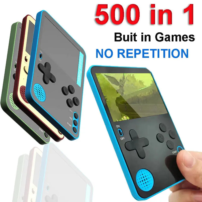 Mini Retro Handheld Game Console – 2.4 LCD Screen, 500 Classic Games, Bluetooth, Rechargeable, Ultra-Thin 6.5mm, Gift for Kids & Adults