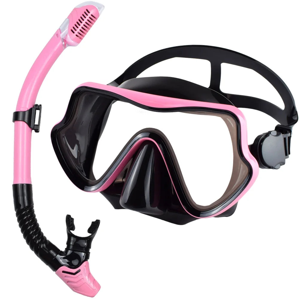 JoyMaySun Scuba Diving Mask & Snorkel Set AXY-M625+S11 – Tempered Glass, Panoramic View | 15 Colors | Adults | 422g