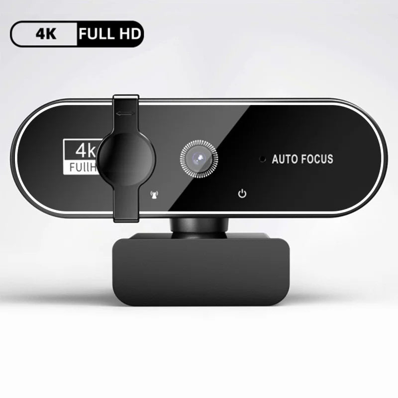 USB Webcam with Built-in Microphone – 1080P or 4K (3840x2160), Autofocus, CMOS, for PC, Laptop, Video Calls & Recording
