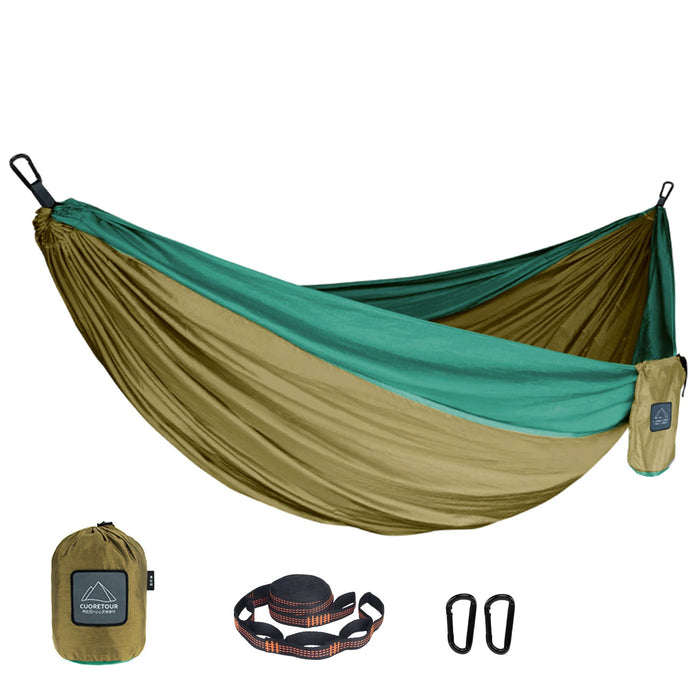 Leaftour Portable Nylon Parachute Hammock – Single & Double Size for Camping, Hiking & Garden