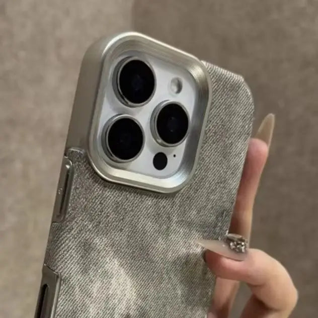 Retro Jeans iPhone Case – Shockproof Bumper Armor Cover for iPhone 11 12 13 14 15 16 17 Pro Max Plus Air | 8 Colors