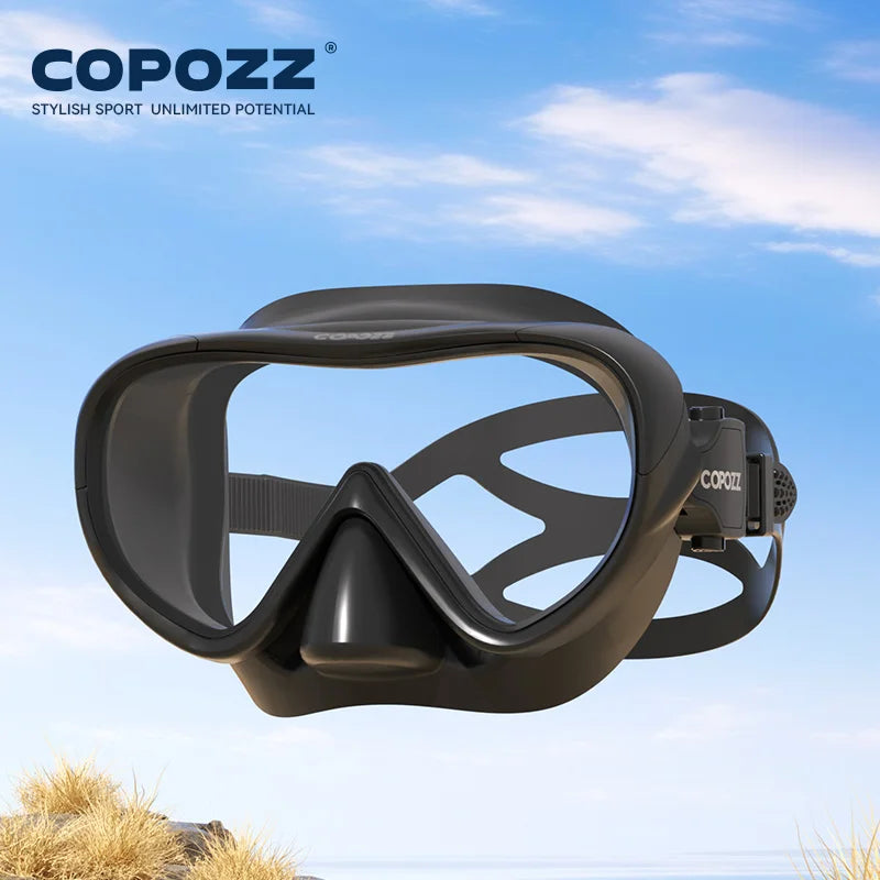 COPOZZ Professional Diving Mask 4913+4921 – HD Anti-Fog, Full Vision | Mask Only or Mask + Snorkel Set | 9 Variants | 475g | Mainland China