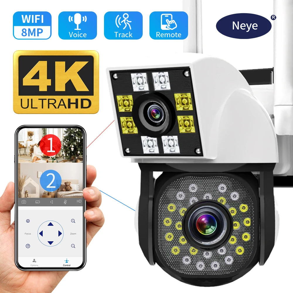 N_eye K15 WiFi Security Camera – 2MP 1080P, IP66 Waterproof, Color Night Vision, Dome, Indoor & Outdoor, EU Plug