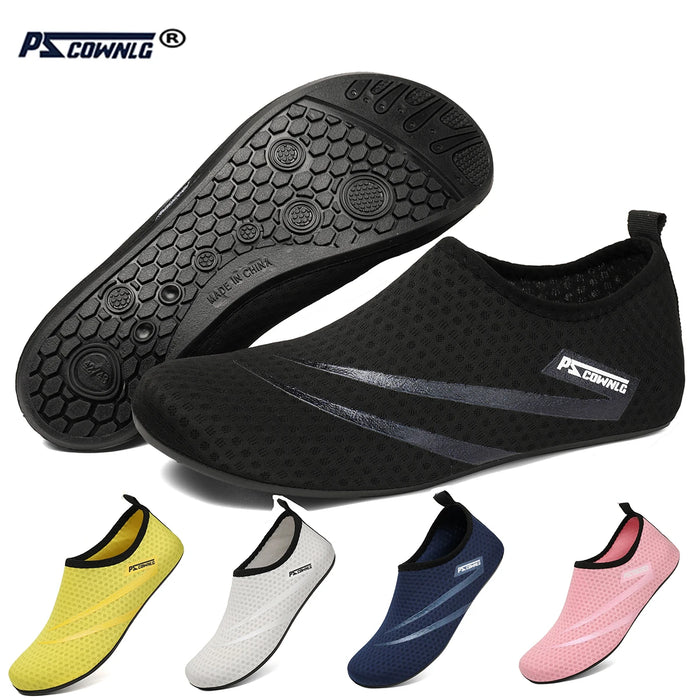 pscownlg Aqua Water Shoes – Quick-Dry, Slip-On | 5 Colors | 6 Sizes: EU 36-47 | 30 Variants | Diving, Surfing, Swimming, Beach | Unisex