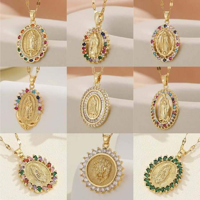 CZ Geometric Chain Necklace for Women, Copper with Cubic Zirconia, O-Chain, 24 Color Options, Classic Style, Engagement & Daily Wear