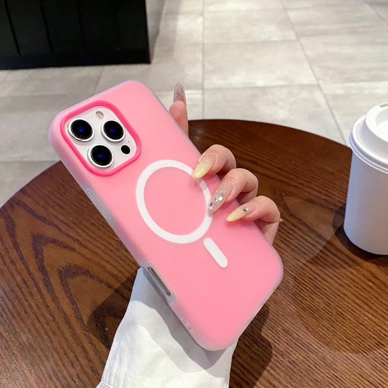 MagSafe Matte Phone Case for iPhone 11 / 12 / 13 / 14 / 15 / 16 / 17 Series | Magnetic Wireless Charging | PC + TPU Bumper Cover | 10 Colors