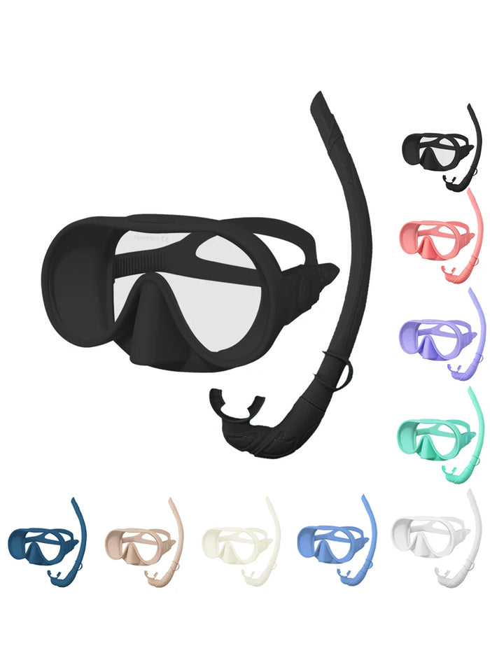 180° Full-Face Snorkeling & Diving Mask – Anti-Fog, Breathing Tube | 9 Colors: Light Blue, Black, Pink, Green, Navy Blue, White, Brown, Purple, Off-White