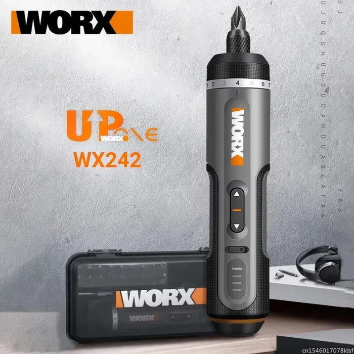 Worx Mini Cordless Electric Screwdriver Set – 2 Models: WX240 & WX242 | 4V | 5N.m | 37.5x190mm | 0.3kg | Home DIY & Repair