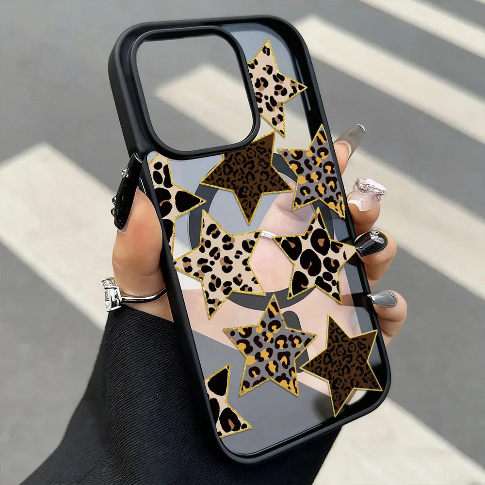 Leopard Print Matte MagSafe Shockproof iPhone Case with Magnetic Wireless Charging – Compatible with iPhone 13 Pro Max, 14, 14 Pro, 14 Pro Max, 15, 15 Pro, 15 Pro Max, 16, 16 Pro, 16 Pro Max, 17, 17 Pro, 17 Pro Max |