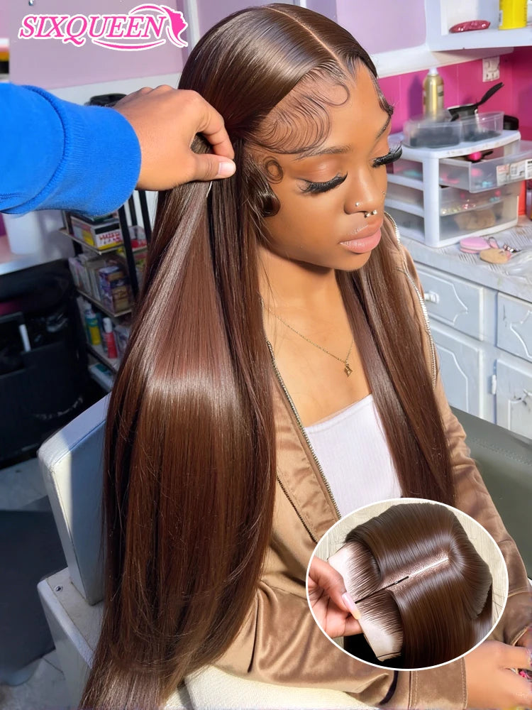Smilegirl Straight Brazilian Remy Hair Lace Front Wig – 13x4 & 13x6 Swiss Lace | 180, 200 & 250 Density | 18–34 Inches | 54 Variants | Ships from France
